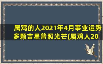 属鸡的人2021年4月事业运势 多颗吉星普照光芒(属鸡人2021年4月事业运势：多颗吉星普照，事业光芒四射！)